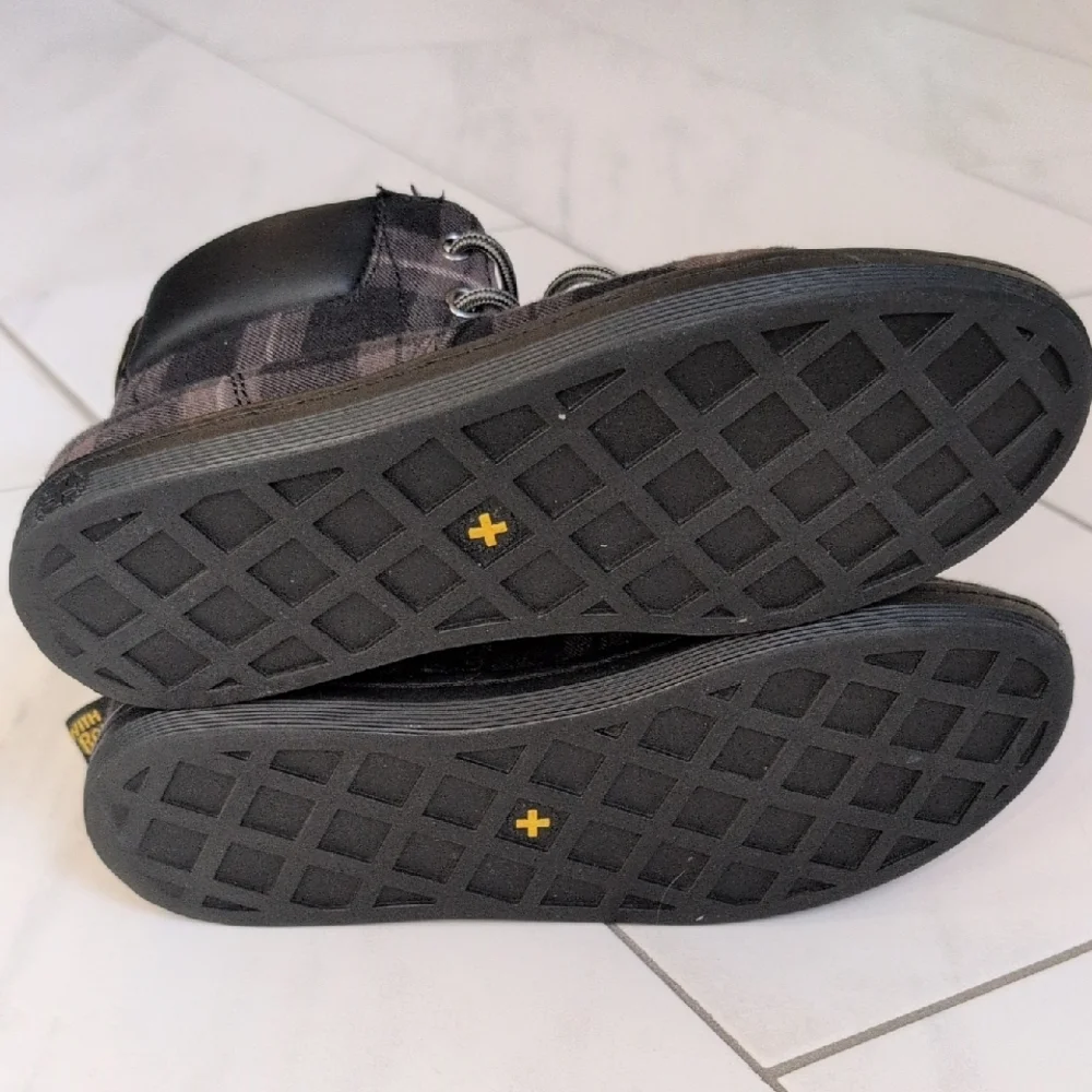 Dr. Martens Black and Gray Plaid Sneakers - Picture 5 of 6